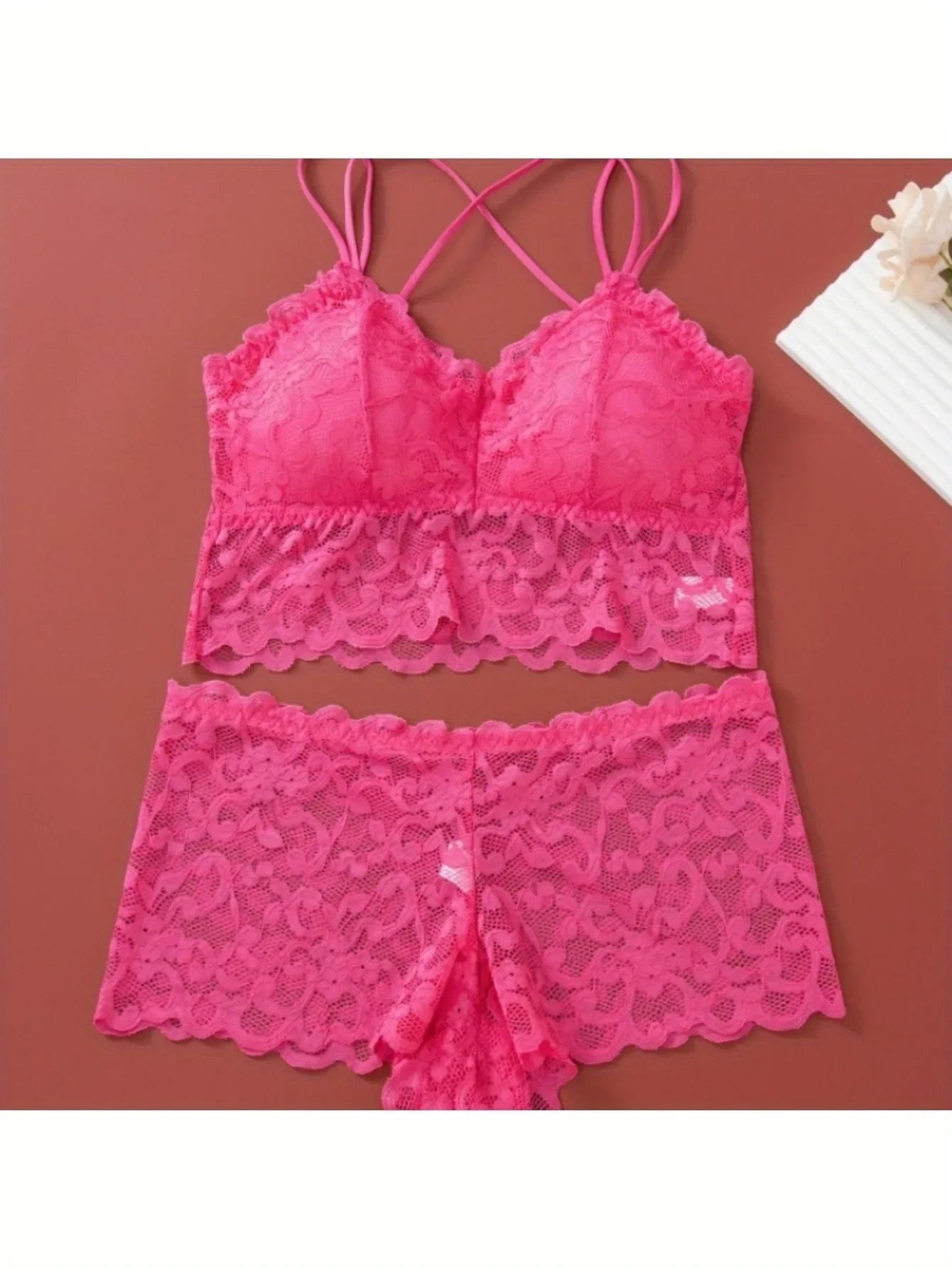 Women Lace Underwear Set Bralette Low Rise Panties Nonwire Padded Bra Solid Color Female Sexy Lingerie Comfort Intimates