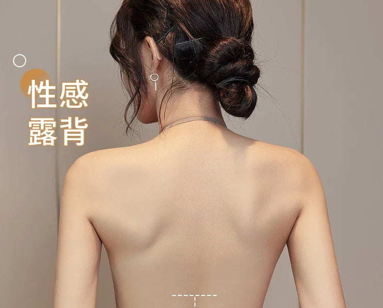 Backless Bra Women Thick Padded Push Up Adhesive Sticky Invisible Bra Small Bust Strapless Convertible Bralette Beach Essential