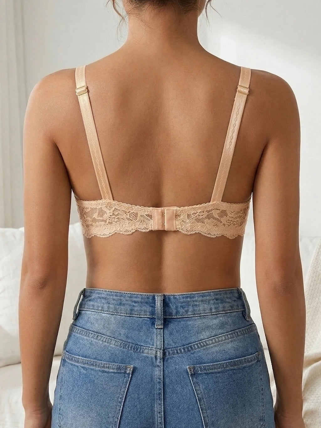 1PCS Floral Lace Woman Bra Mesh Push Up Bra French Underwire Underwear Comfortable Thin Cup Bra Women