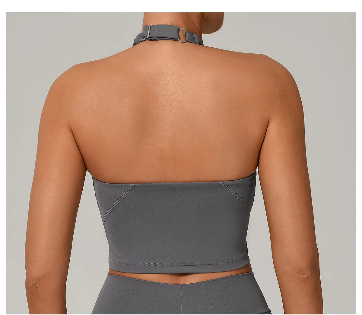 Women Fitness Sports Bra Halter Top High Support Push-up Open Back Gym Bra Shockproof Running Fitness Yoga Workout Underwear