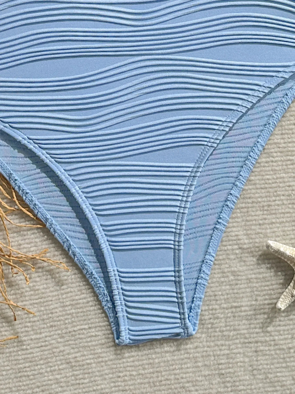 Shell Underwired Wrinkled Beads One Piece Swimsuit Women Swimwear Female High Leg Cut Monokini Bather Bathing Suit Swim Bodysuit