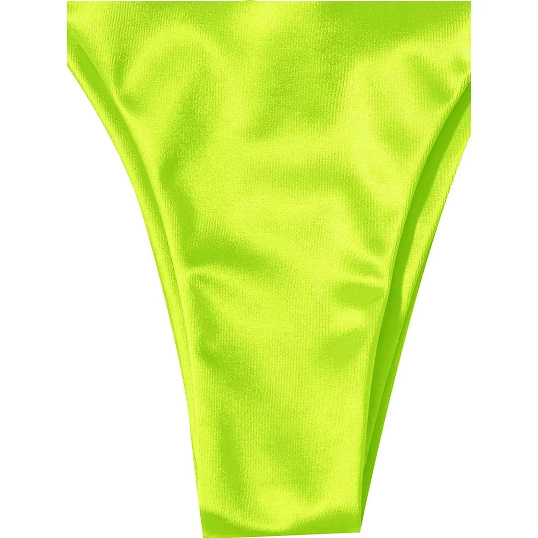 Sexy 13 Colors Halter Satin Brazilian Bikini Women Swimwear Female Swimsuit Two-pieces Bikini set Bather Bathing Suit Swim V4966