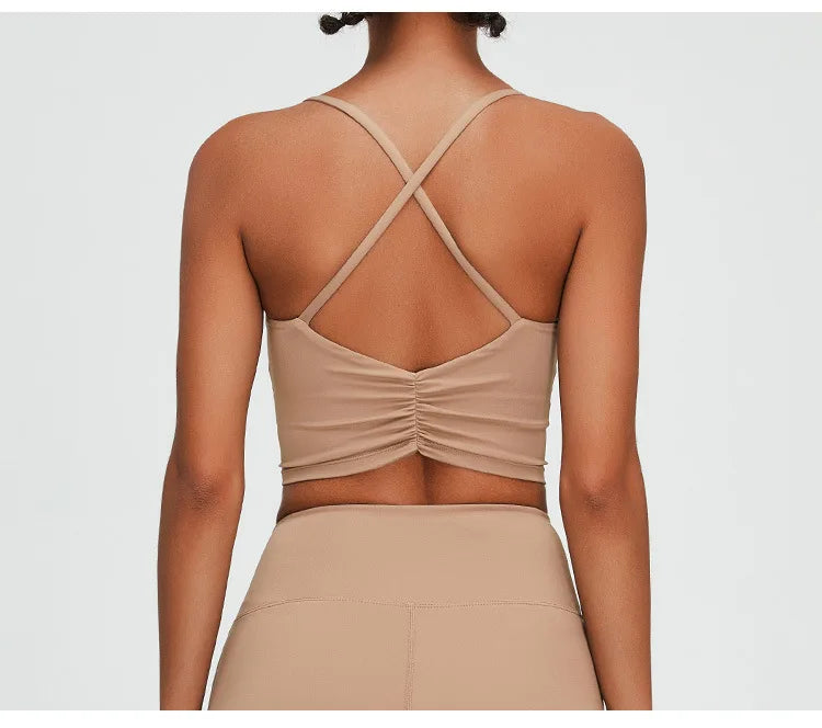 Women's Sports Underwear Cross Back Vest Yoga Bra Gym Training Clothes Sports Bra Women's Quick Drying Running and Fitness Top