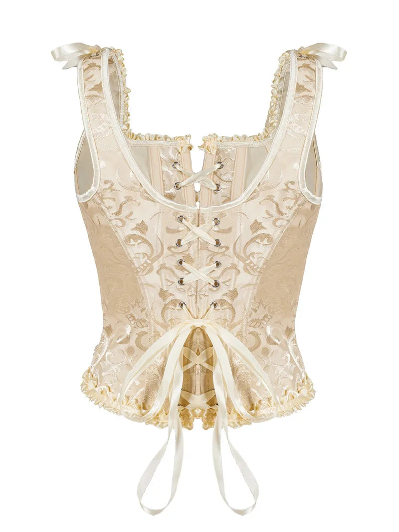 Elegant Corset With Lace Straps Bridal Gown Corset Sexy Lace Slim Top Hollow Out Pure Desire Charming Top Fashion Beautiful ZD8Z
