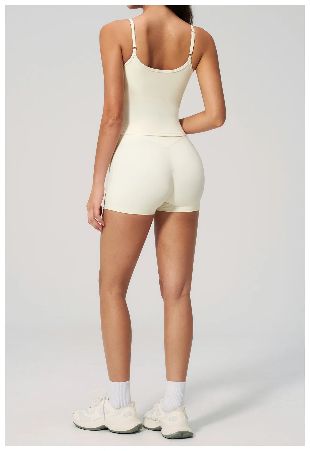 2 Piece Shaved Yoga Sets Women Hip Lifting Shorts Fitness Suit Outdoor Leisure Running Slimming Sports Vest Workout Tracksuit
