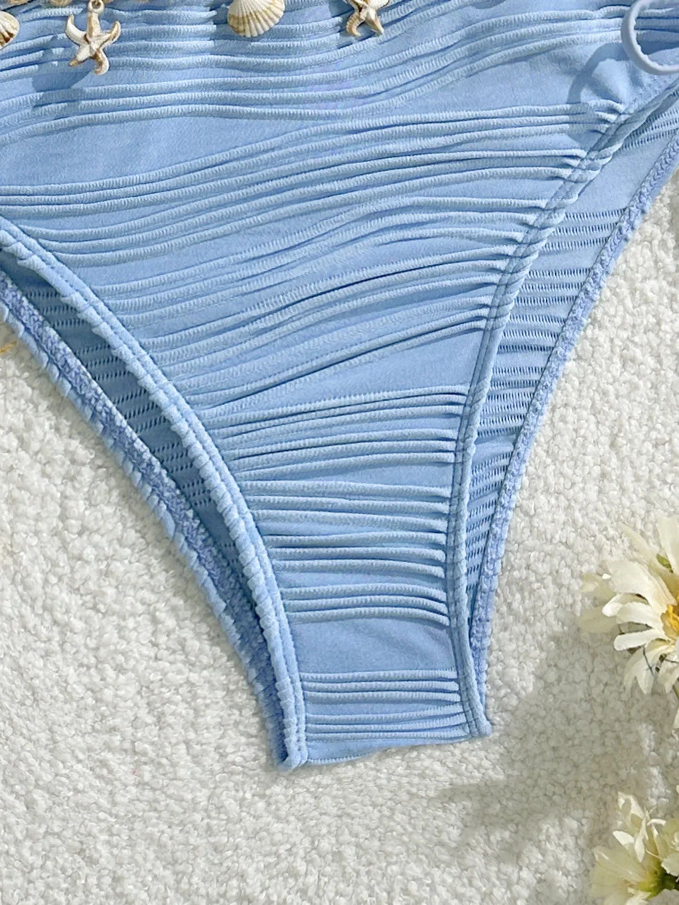 XS - XL Bandeau Wrinkled High Cut Bikini Women Swimwear Female Swimsuit Two-pieces Bikini Set Shell Bather Bathing Suit Swim