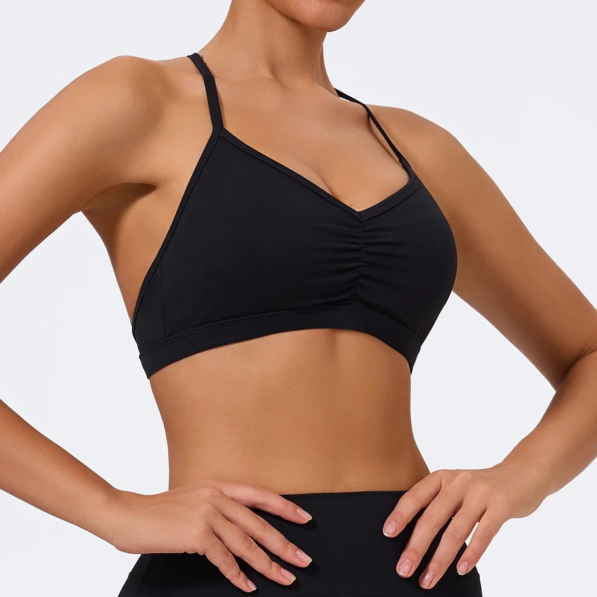 Hearuisavy Summer Scrunch Sports Bra Gym Top Women Running Back Cross Top Sportswear Yoga Underwear Fitness Workout Yoga Clothes