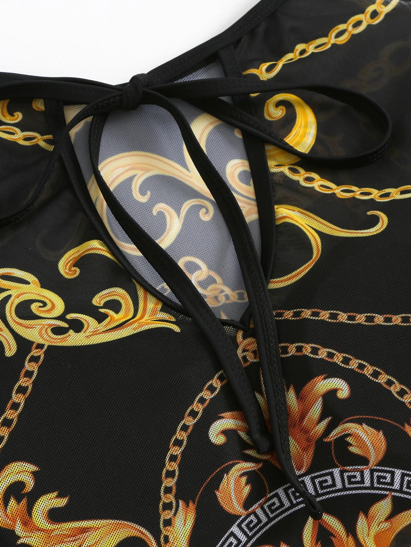 2026 Printed Mesh Swimsuit One Piece & Beach Dress Long Sleeves Swimwear Women Bathing Swimming Swim Suit Padded Beachwear