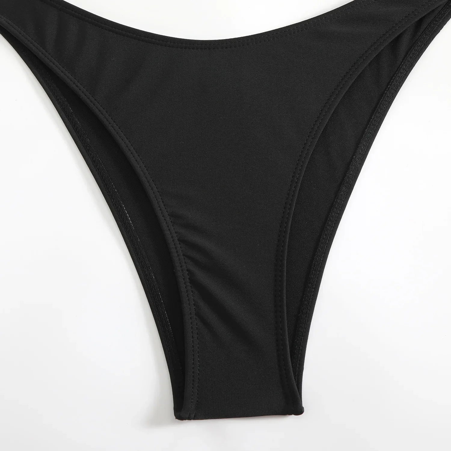 Halter Pearls V-Bar Underwired Bra Cup Bikini Women Swimwear Female Swimsuit Two-pieces Bikini Set Push Up Bathing Suit Swim