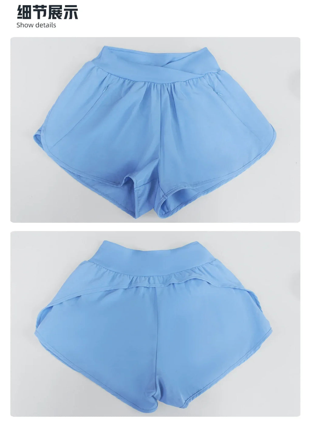 Summer Breathable Yoga Shorts V High Waist Pocket Loose Sports Pants Quick Drying Hip Lifting Running Training Fitness Shorts