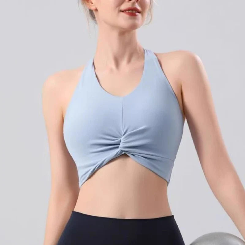 Women's Shock-Absorbing Yoga Sports Bra Beauty Back Design Integrated Neck Hanging Training Fitness Fitness Bra