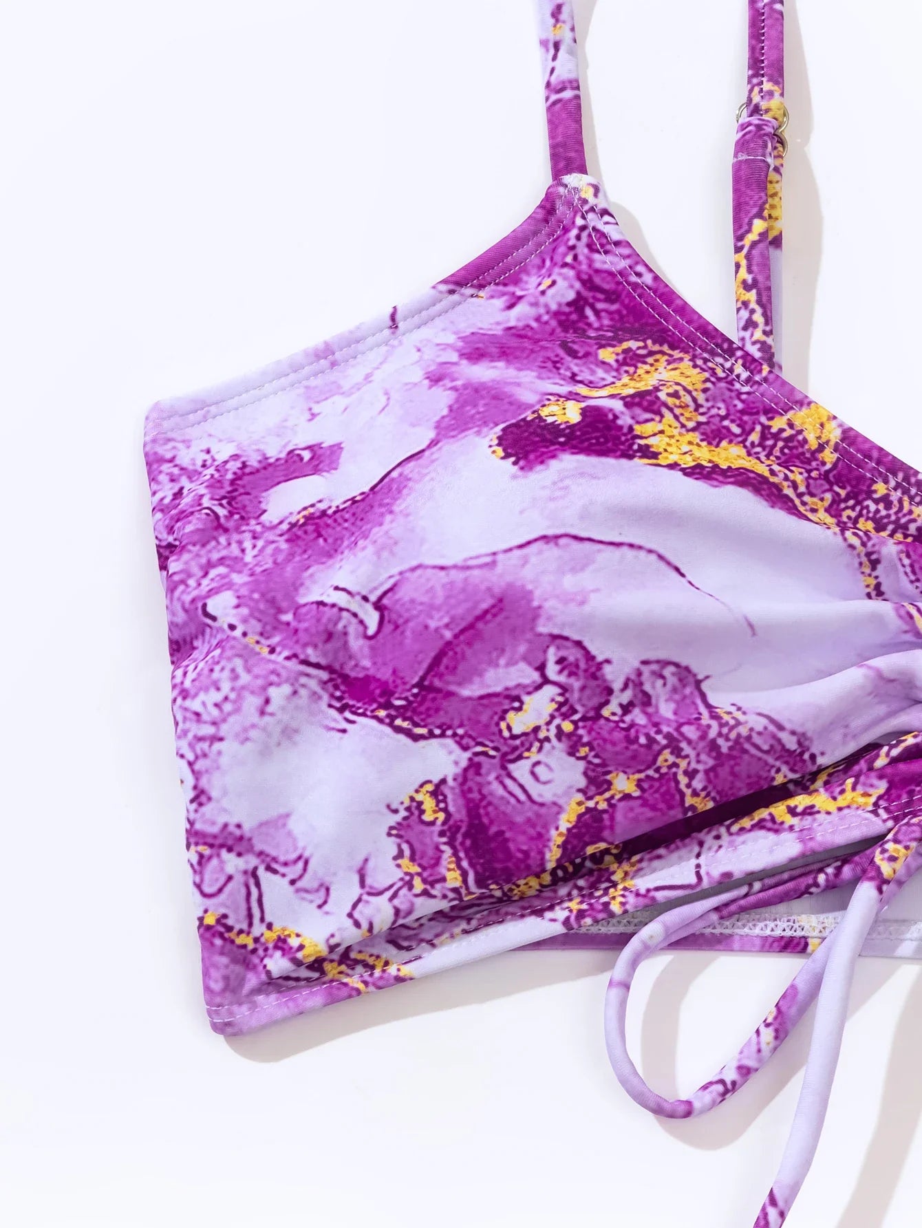 Strappy Bikini 2026 Women High Waist Swimsuit Tie Dye Drawstring Swimwear Female Bathers Bathing Swimming Swim Suit Beachwear