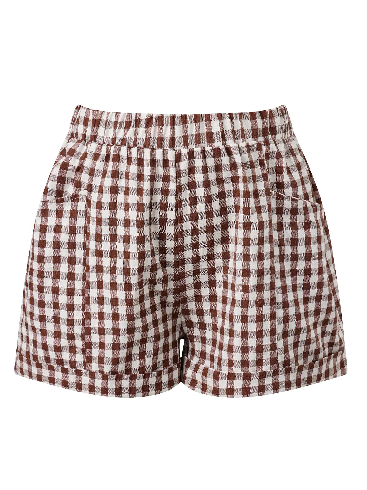 Summer Women's Loose Plaid Shorts Elastic Waist Wide Leg Shorts with Pockets Daily Lounge Casual Going Out Short Pants