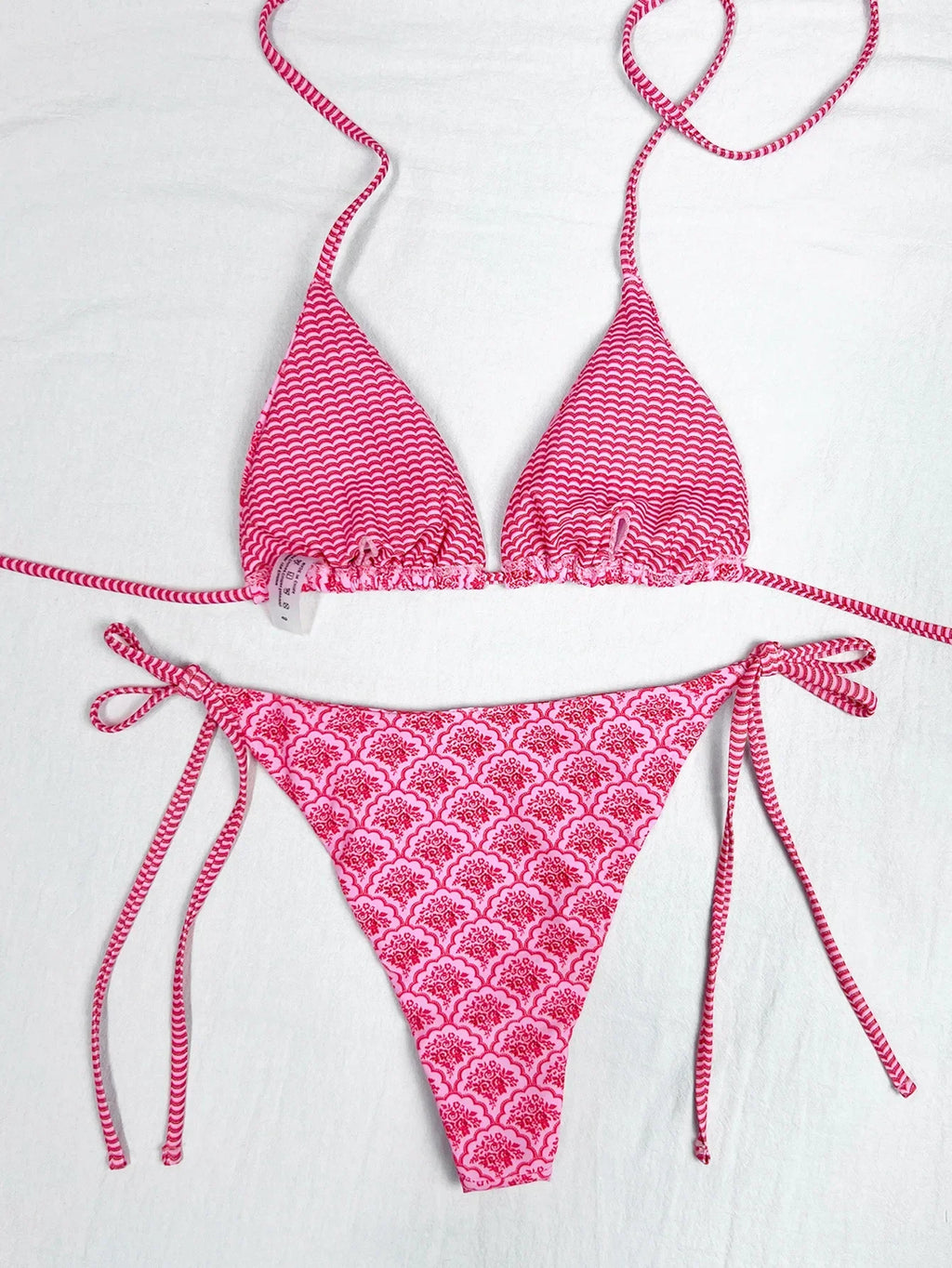 New Retro Polka Dot Tie Side Bikini Set for Women, Sexy Push Up Halter Neck Swimwear, High Waist Beach Bathing Suit, Summer