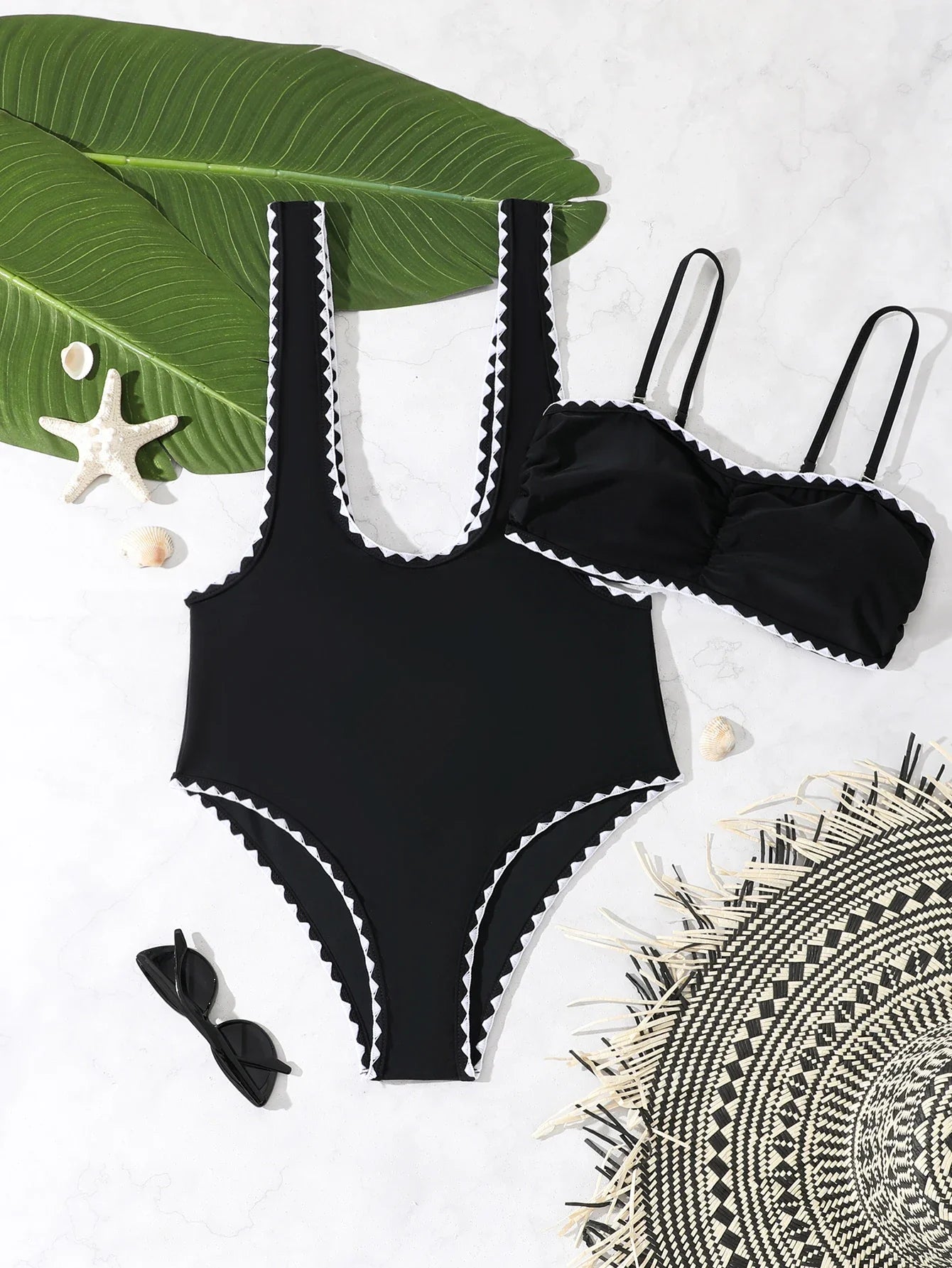 Strappy Two Pieces Swimsuit Women 2026 Black Swimwear Female Beach Wear Bathers Bathing Swimming Swim Suit