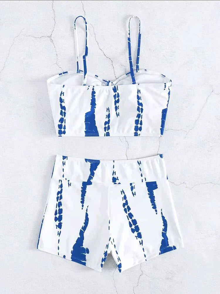 Drawstring Front Shorts Bikinis 2026 High Waist Swimsuit Women Swimwear Female Bathers Bathing Swimming Swim Suit Beachwear