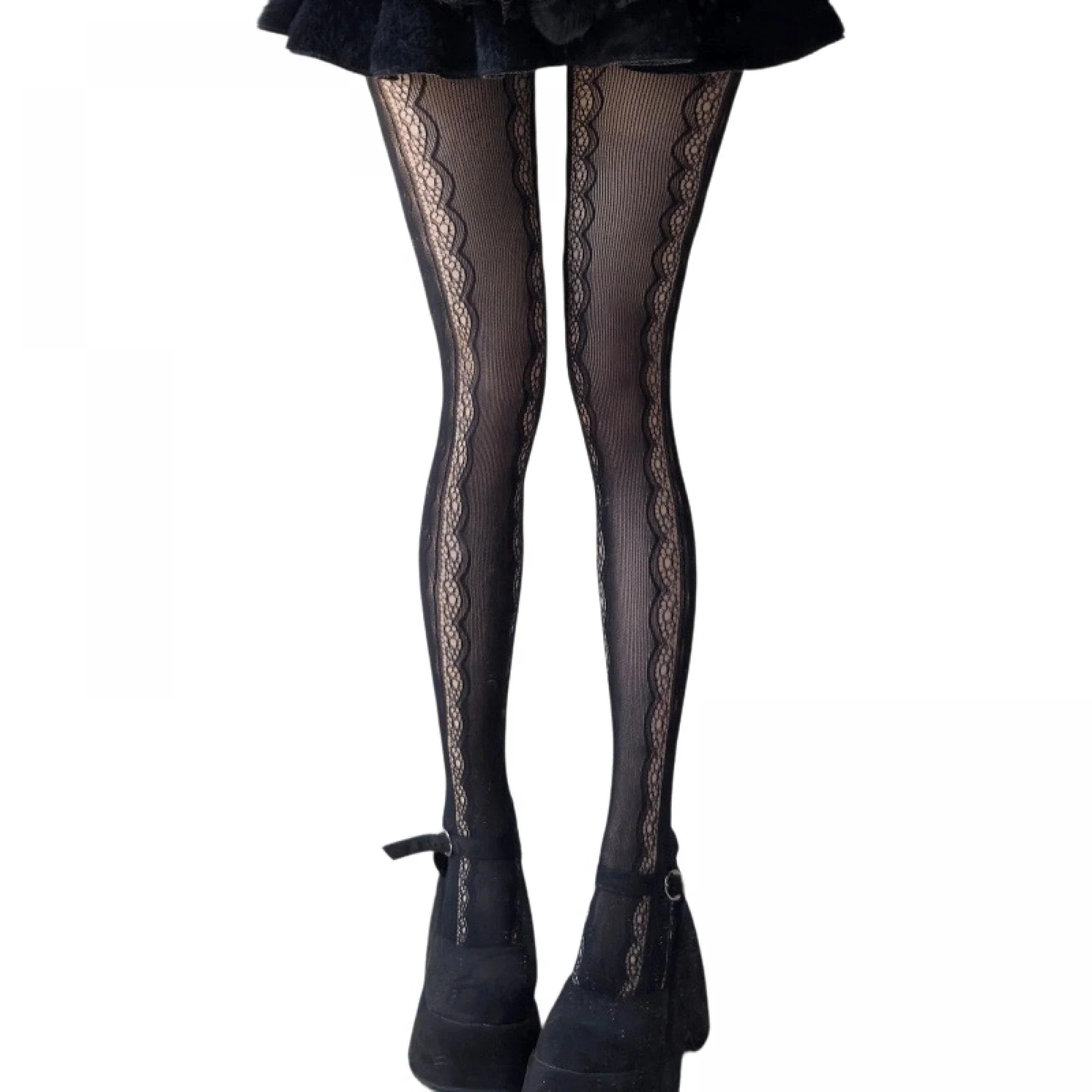 Women Y2K Lace Tights Stocking Elastic Fishnet Tights Pantyhose for Dress Date Club Cosplay Leggings Party Streetwear