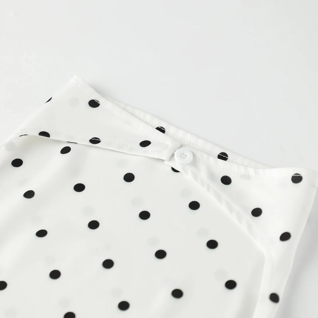 Women Halter Tank Tops Dots Print Asymmetric Hem Vest 2026 Summer Fashion Sleeveless Elegant Retro Blouses Streetwear