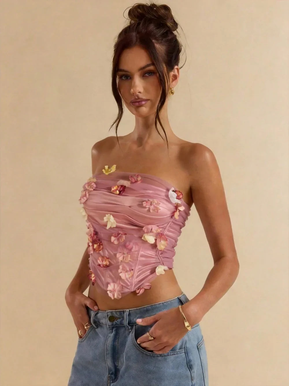 Summer women's tops sexy strappy bra tube top fishbone strappy top