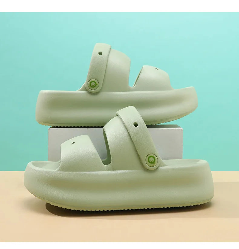 Women Summer Platform Sandals Thick Sole Home Street Slippers Soft EVA Girls Student Daily Walking Shoes 2 Way Wear Sandalias