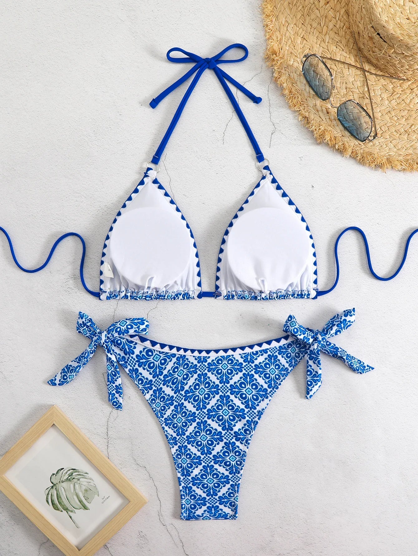 2026 Halter Triangle Bikinis Ring Link Swimsuit Women Sexy String Swimwear Female Bathers Swimming Bathing Swimming Swim Suit