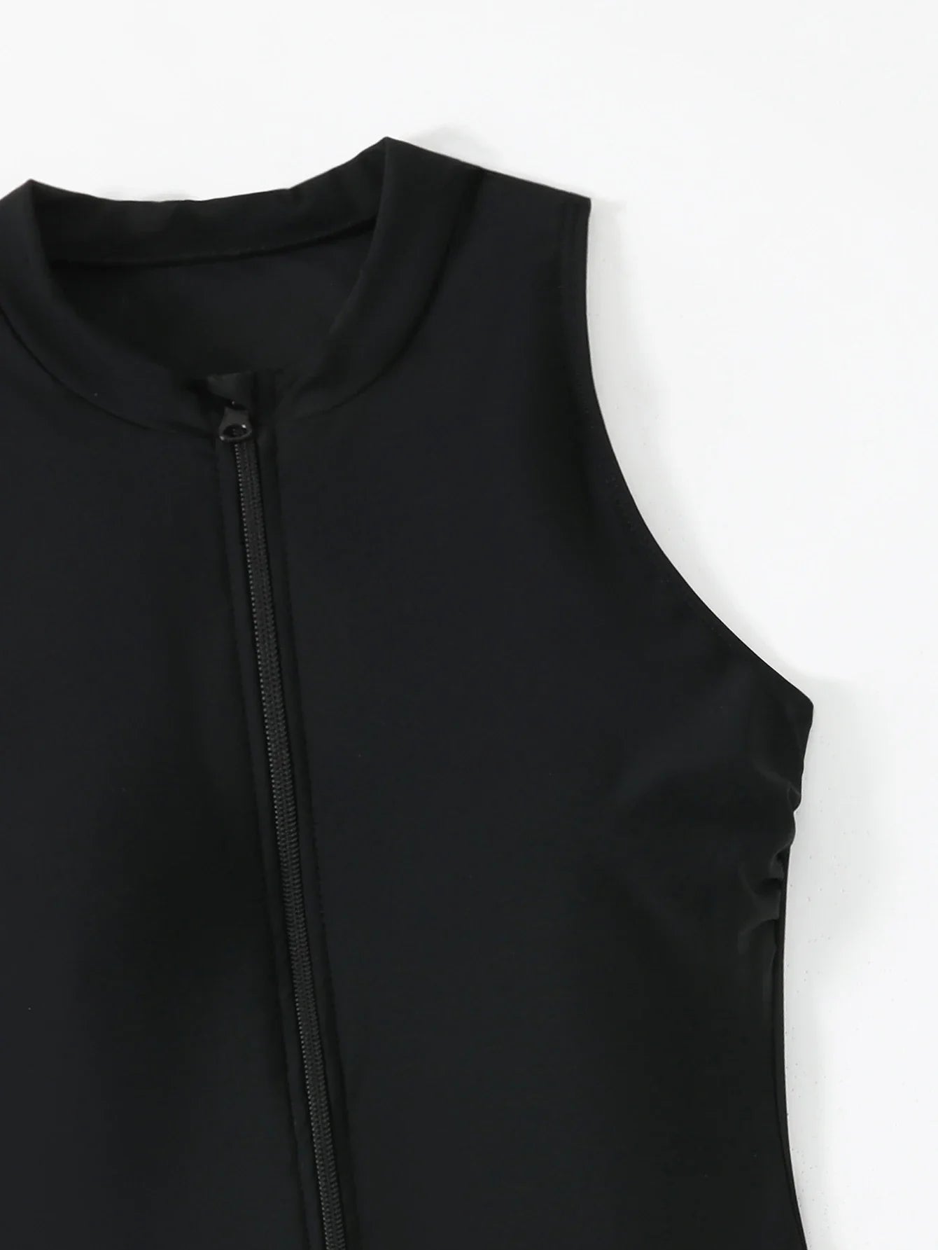 2026 Zipper Swimsuit One Piece Sleeveless Sporty Swimwear Women Sexy Solid Bathers Bathing Swimming Swim Suit Female Beachwear