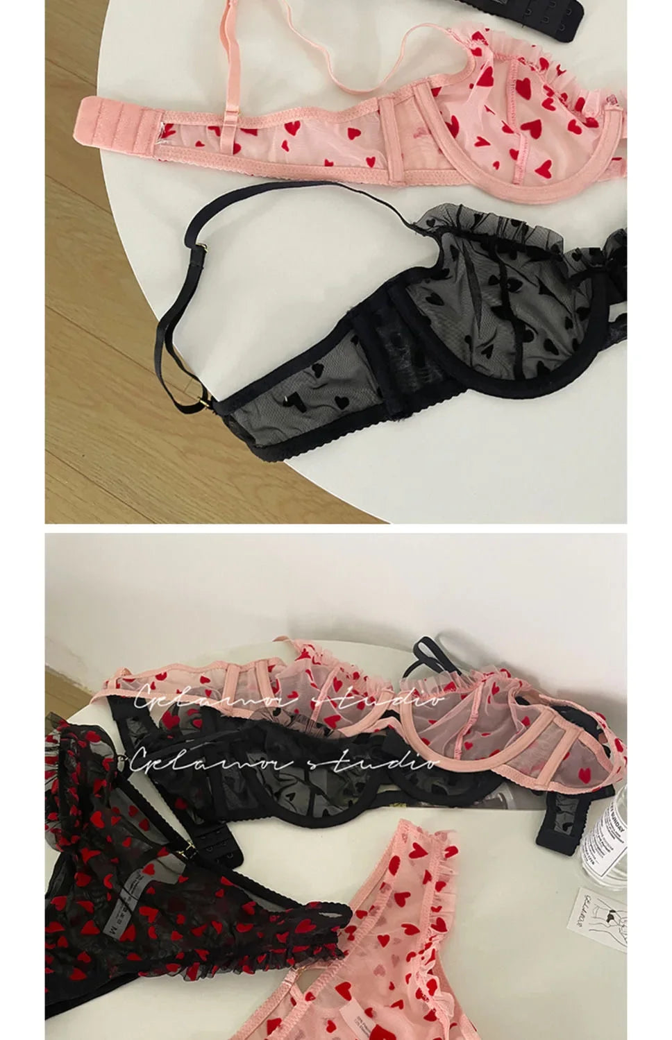 Everyday French Lace Bra Set Wireless Small Bust Support Anti Sagging Lightly Lined Comfort Sexy S-XL MOYISU Sexy Panty Tushy AB