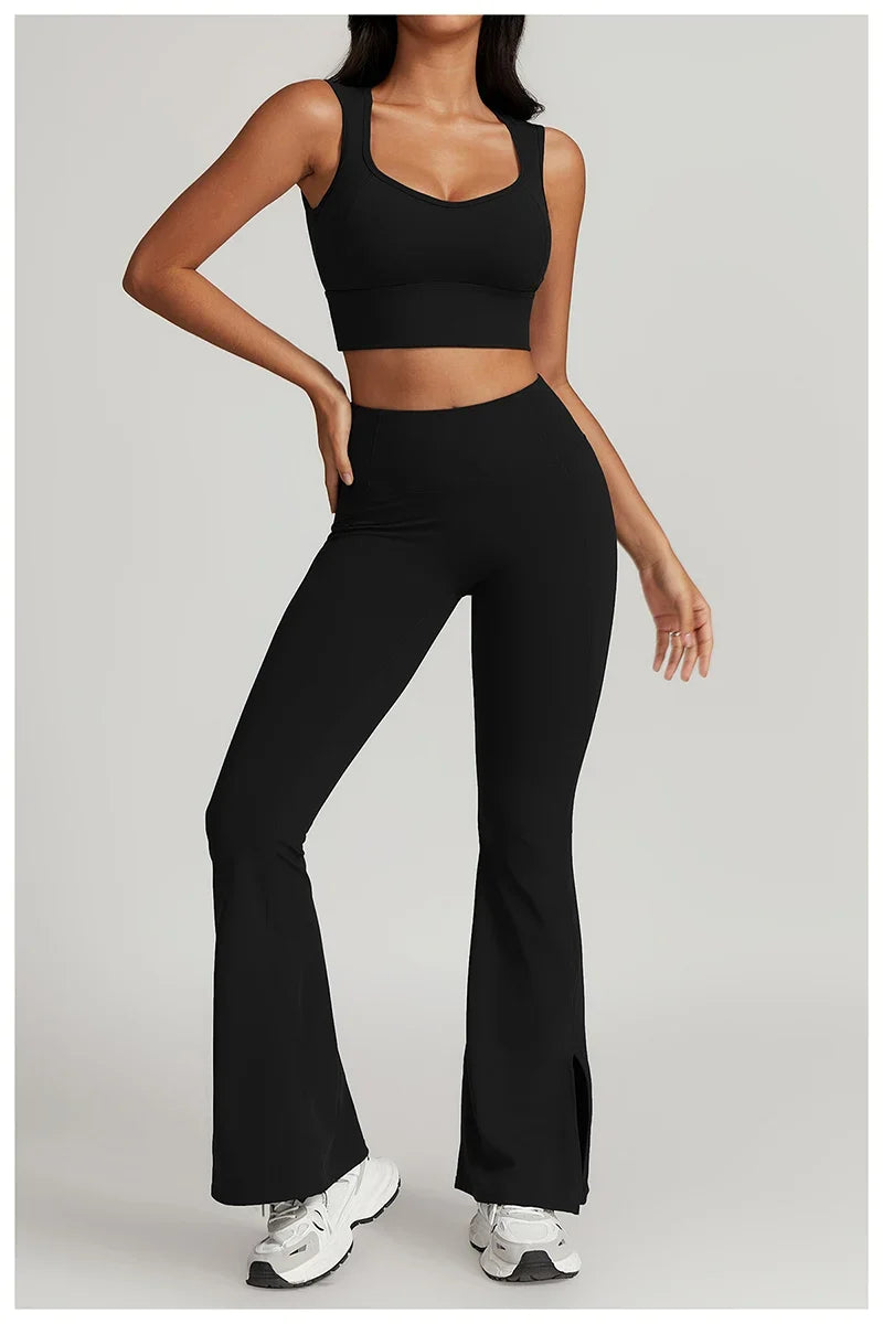 2 Pieces Yoga Suit Women Sexy Tight-Fitting Fitness Sports Set Gym Bra Elasticity High Waist Leggings Female Athletic Wear 8793