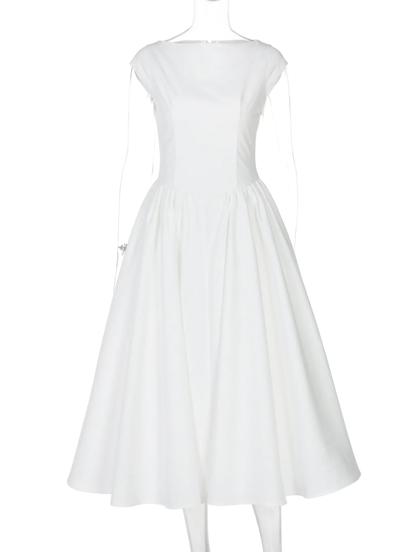 FDYOUI Elegant Sleeveless Backless A-line Party Dress for Woman 2026 Summer Tunics High Waist Solid Wedding Evening Prom Dresses