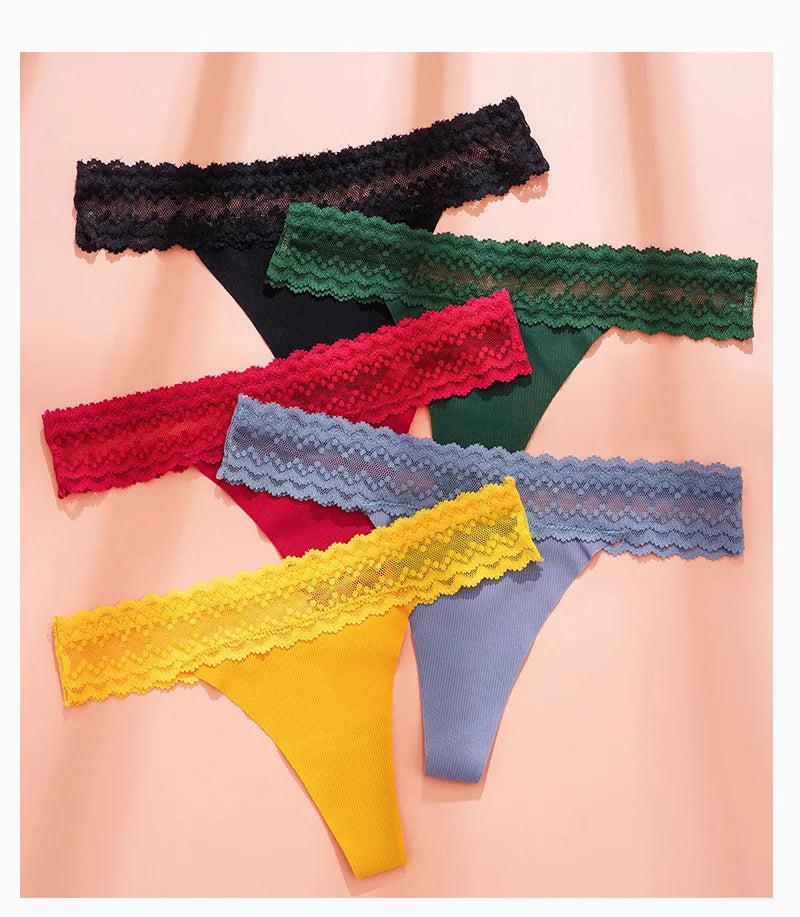 Ice Silk Girls G String Sexy Panties Women Briefs Thong Seamless Lace Underwear Yoga oFemale Thin Low Waist Lingerie Size S-XL