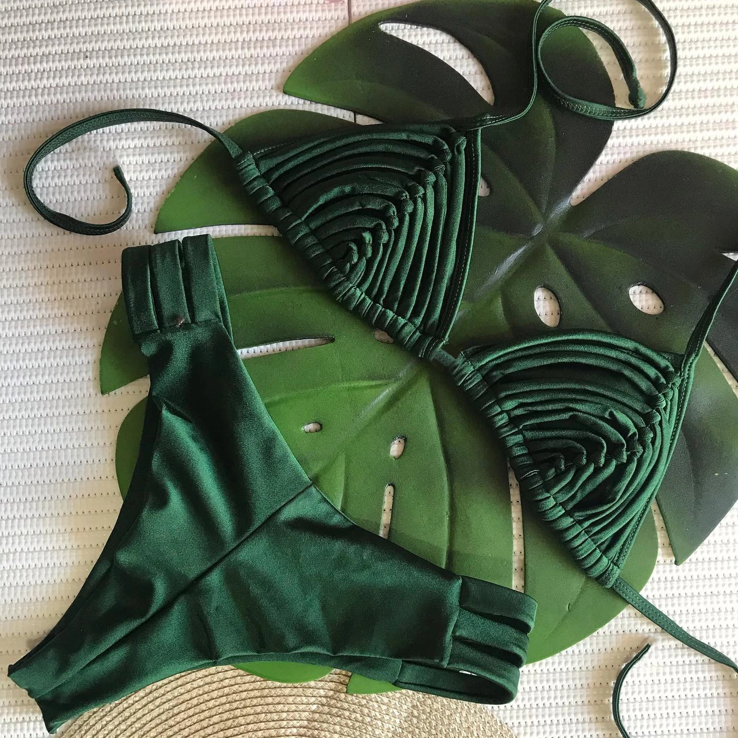New Bandage Stripes Brazilian Bikini Swimwear Women's Swimsuit Two Piece Set Female Sexy Lace up Mujer Beachwear Summer
