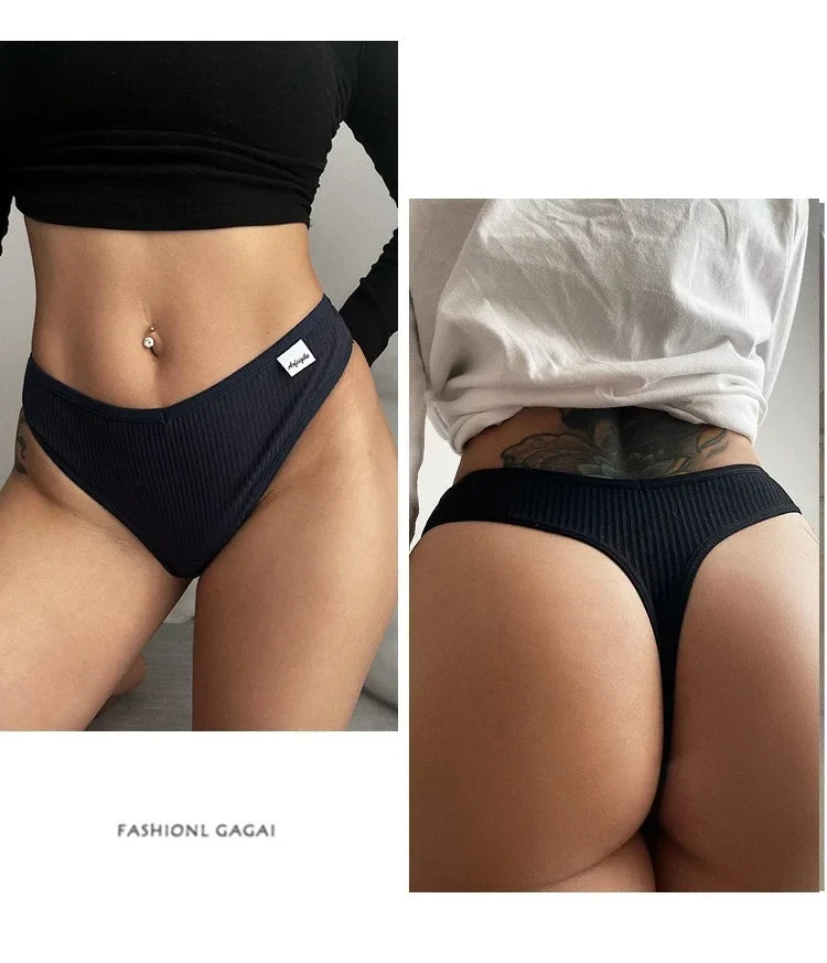 Cotton Sexy Girls Panties Simple Women Thongs Female Briefs Underwear Sports G-Strings Hot T-Back Breathable Underpants Lingerie