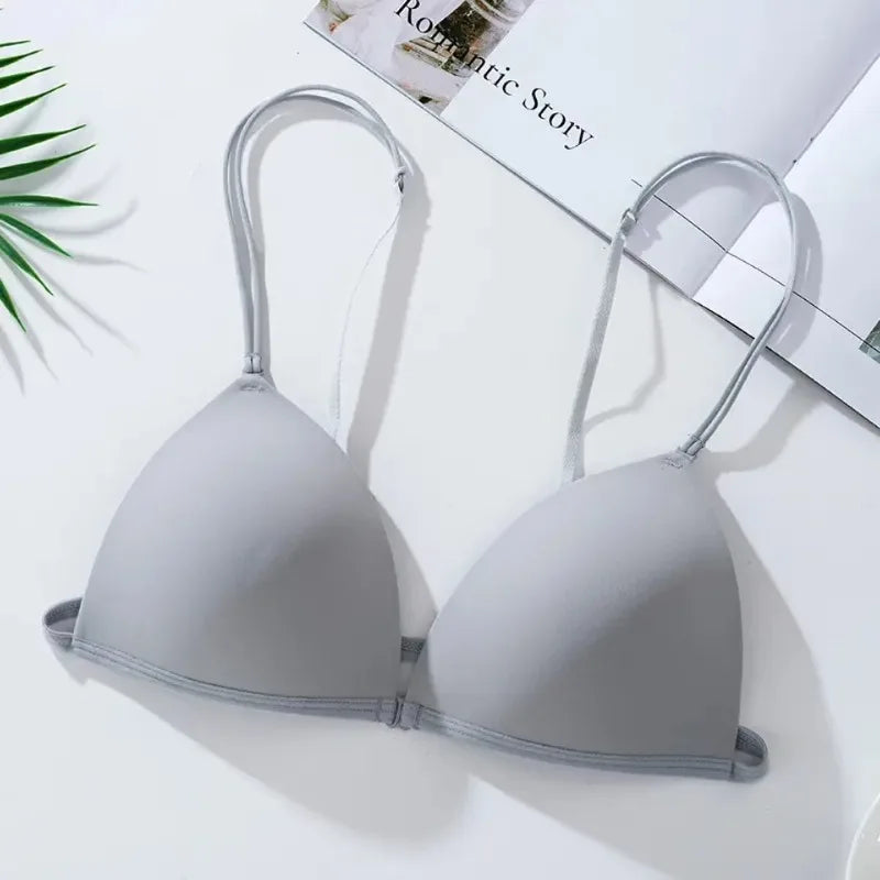 Comfort Strapless Bra for Small Bust Seamless Bralette Adjustable Anti-Peek Summer Wear Thin Back Design Women S-XL MOYISU