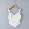 New French Style Mesh Lace Patchwork Trim Fishbone Slim Sexy Strapless Camisole For Woman Casual Pure Desire Style Vest ALWP