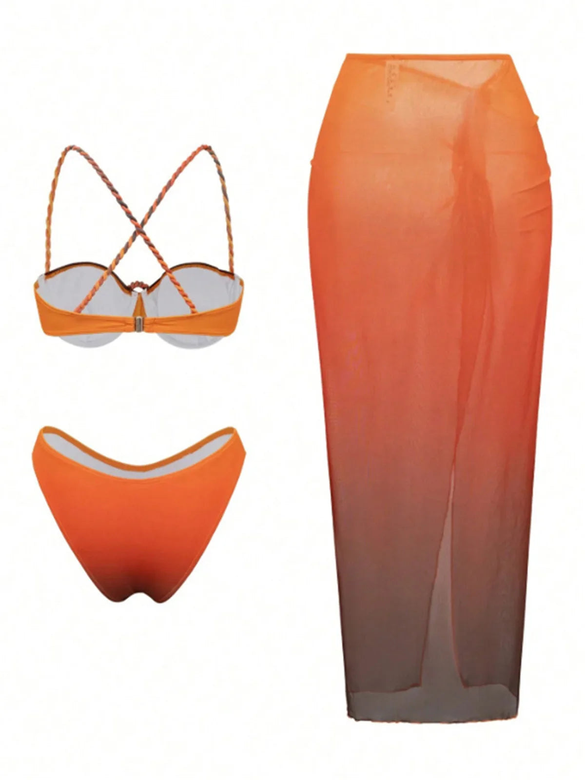 S - XL 3PCS With Skirt Underwired Bikini Female Swimsuit Women Swimwear Bather Bathing Suit Swim Three-pieces Bikini set K8080