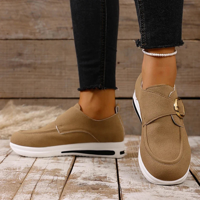 2025 Faux Suede Platform Loafers Women Lightweight Slip On Thick Sole Sneakers Woman Plus Size 43 Comfort Non Slip Casual Shoes