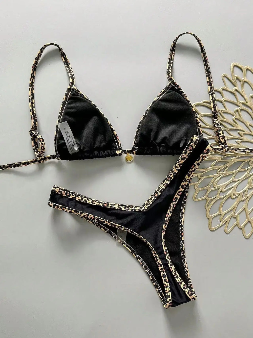 Sexy Black Leopard Patchwork Micro Bikini 2026 Women Pleate Push Up Bra Thong Swimsuit Summer Bathing Suit Holiday Swimwear