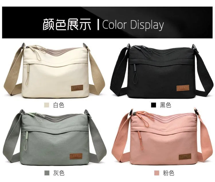 2026 New Women's Minimalist Solid Color Nylon Bag - Multi-functional, Casual, Waterproof & Portable Fashion Crossbody Bag