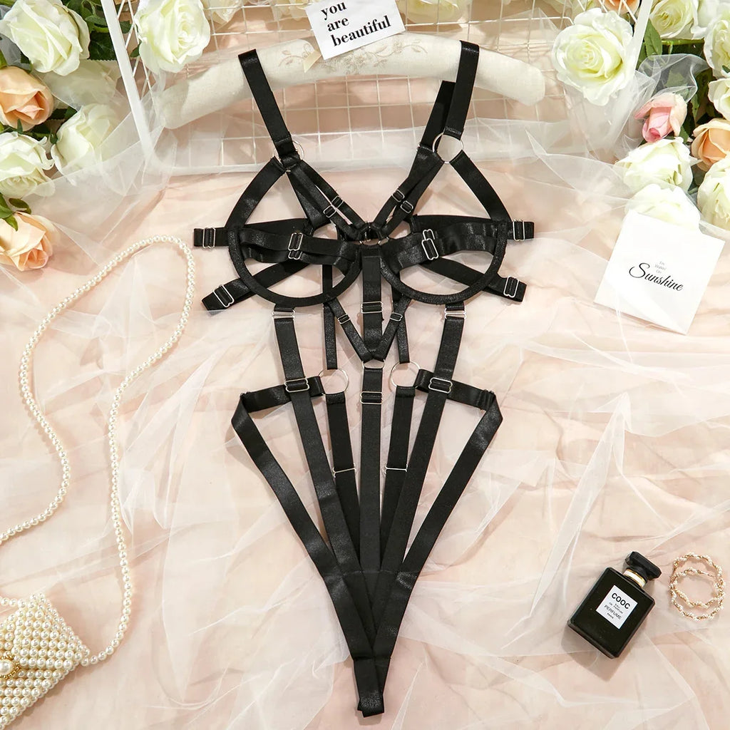 Women Sexy Pu Leather Full Body Harness Belt Waist Corset Belt Bondage Bdsm Bodysuit Gothic Fetish Exotic Clothing