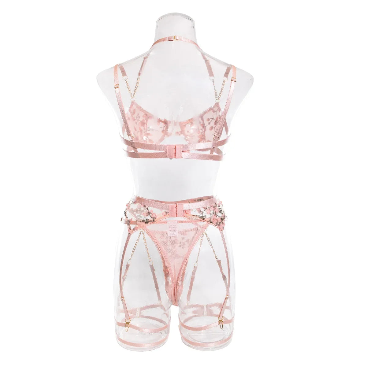 Laced Bra Lingerie Sexy Floral Embroidery Underwear Transparent Fairy Set Woman 2-Piece Boho Bra + Panty Underwear Set Intimates