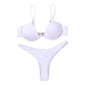 Women Push Up Two Piece Bikini Swimsuits Solid Color Bra Padded Swimwear Bathing Suit