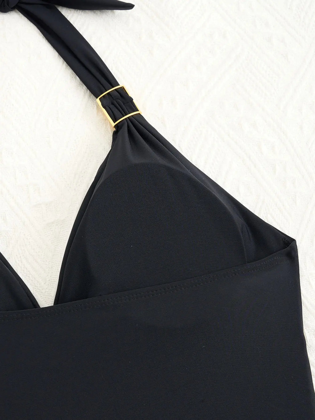 2026 Halter Tankini Set 2 Pieces Solid Swimwear Female Black Swimsuit Women Bathers Bathing Swimming Swim Suit Beachwear