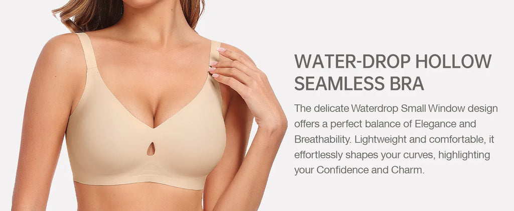 Women's Small Teardrop Smooth Wire-free Bra 3/4 Cup Thin Mold Jelly-like Bra Comfortable and Breathable Underwear Plus
