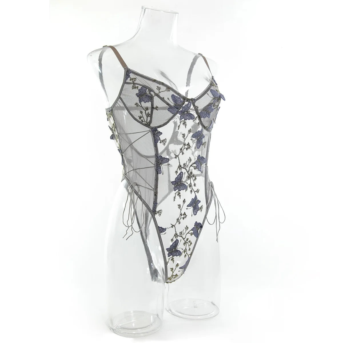 Bikini Fashion Sexy Butterfly Embroidery Slim-Fit Sexy All-Match Jumpsuit for Women