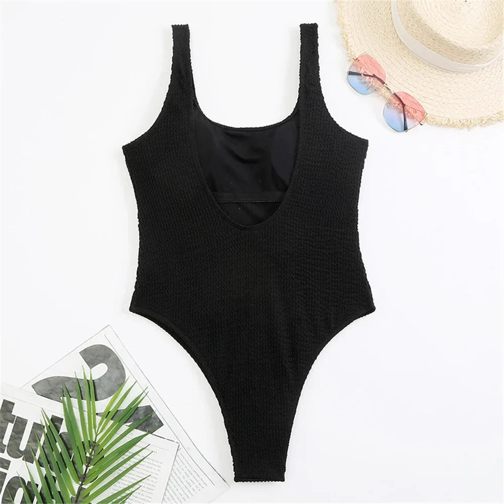 2026 Sexy Women One Piece Swimsuit Swimwear Female Solid Push Up Thong Bather Bathing Suit Monokini Brazilian Swimming Suits