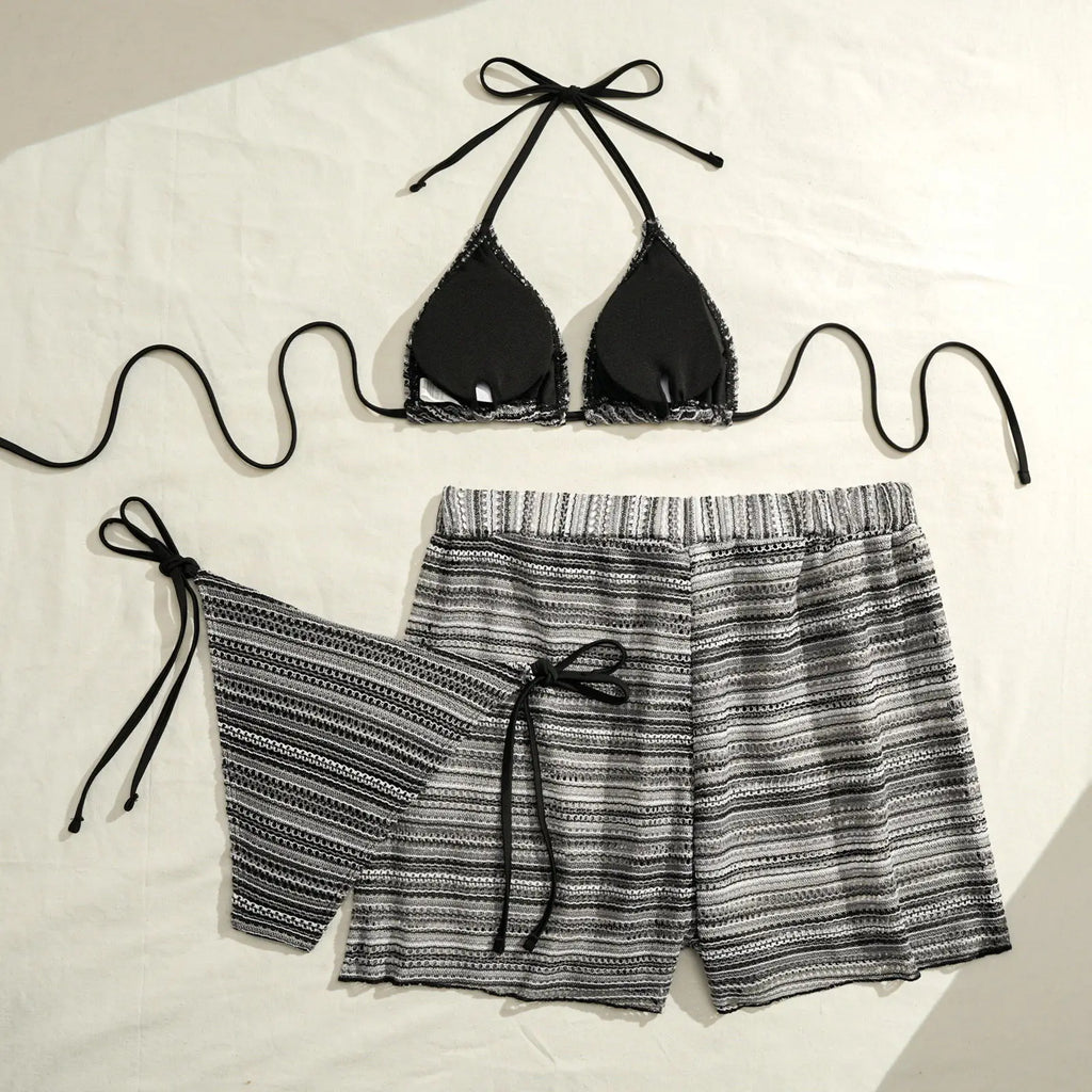 2026 Triangle String Bikinis Women 3 Pieces Swimwear Female Sexy Padded Swimsuit Bathers Bathing Swimming Swim Suit Beachwear