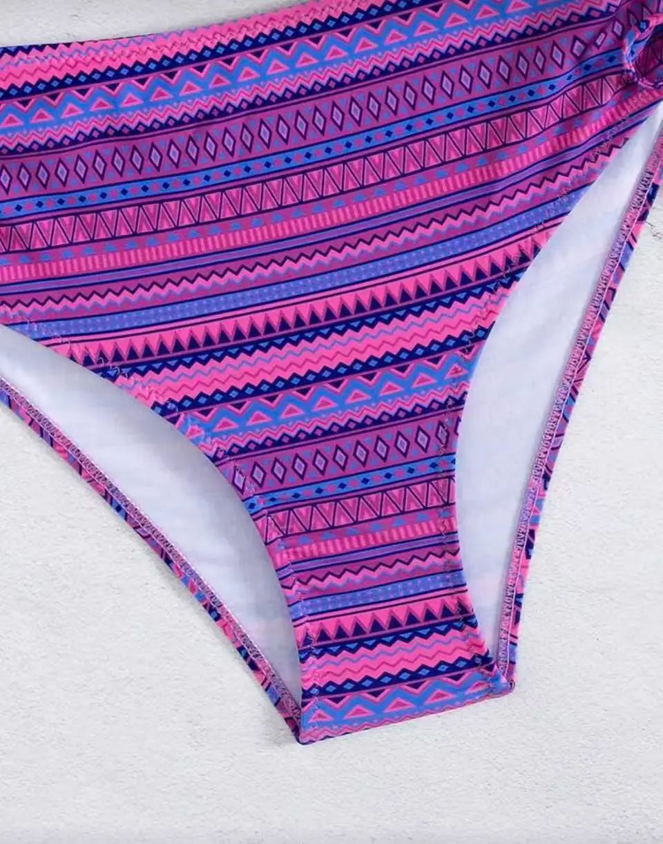 2026 Strappy Drawstring High Waist Bikini Women Stripe Swimwear Female Sexy Swimsuit Bather Bathing Swimming Swim Suit Beachwear