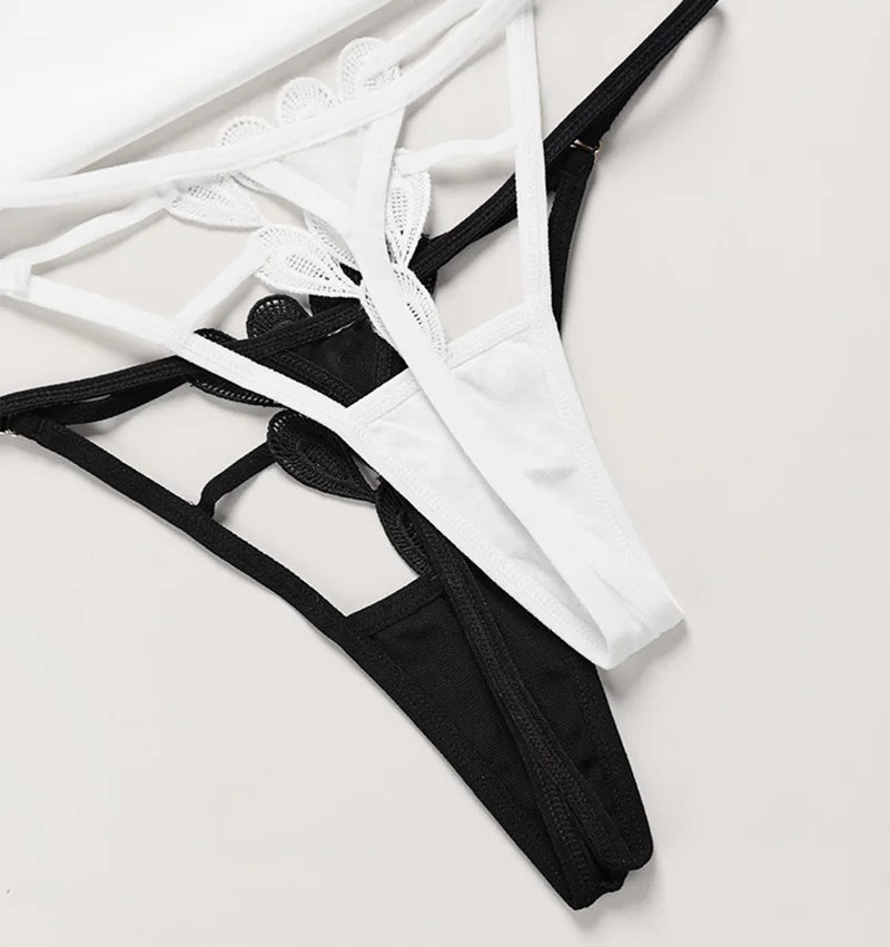 Sexy Thong Lace Panties Women Briefs Girls G String Hollow Out Transparent Underwear Female Thin Low Waist Lingerie Size S-XL