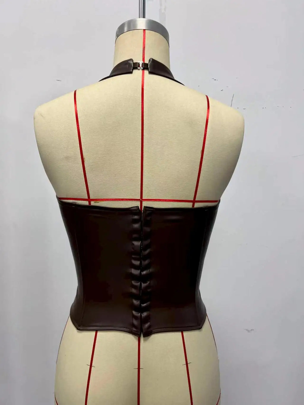 Summer Red White Plaid Corset Women Hanging Neck Bandage Cross Slim Fishbone Tank Top Retro Sleeveless Y2K Club Party Camisole