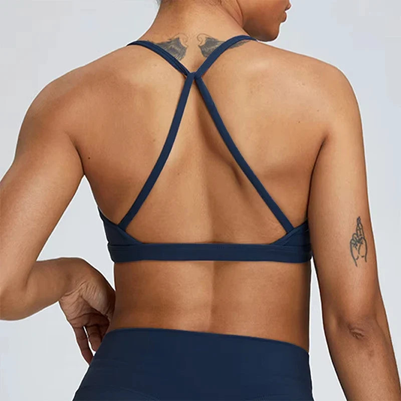 Summer Sexy Scrunch Sports Bra Gym Top Women Running Back Cross Top Sportswear Workout Underwear Fitness Workout Yoga Clothing